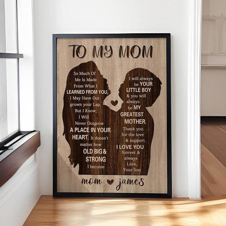 Thoughtful Custom Mother Son Canvas For Mother's Day Birthday - Heartfelt Wall Art Gift For Living Room