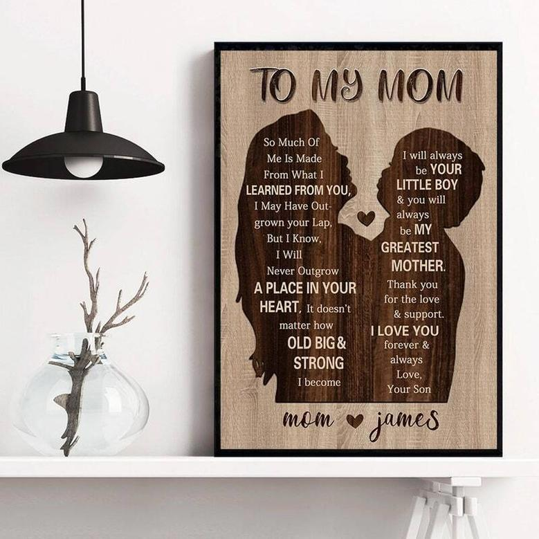 Thoughtful Custom Mother Son Canvas For Mother's Day Birthday - Heartfelt Wall Art Gift For Living Room