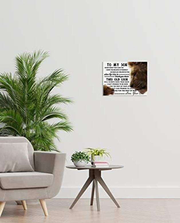 Inspirational Mother Son Wall Art - Lion Canvas For Boys Room Or Dorm - Heartfelt Gifts From Dad