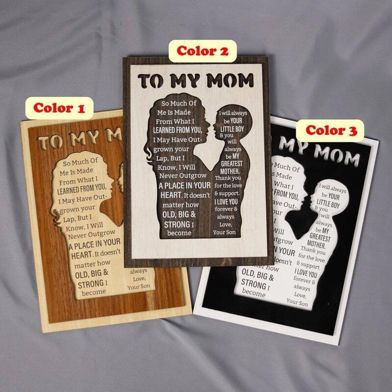 Thoughtful Mother Son Wall Art - Personalized Wood Sign With Kids' Names For Mother's Day Gift