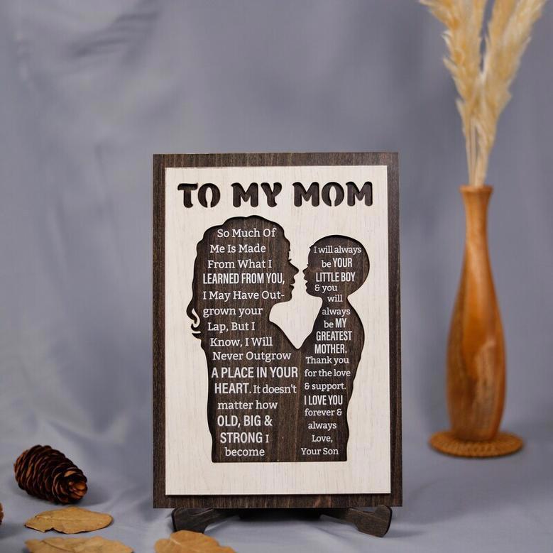 Thoughtful Mother Son Wall Art - Personalized Wood Sign With Kids' Names For Mother's Day Gift