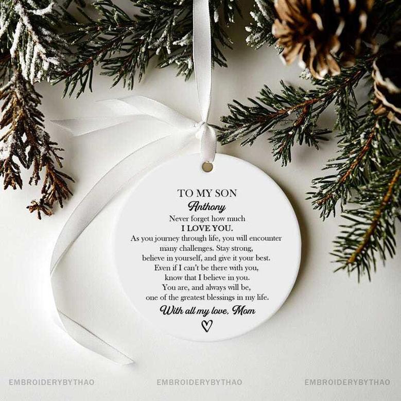 Thoughtful Mother Son Ornament - Christmas Gift From Mom & Dad, Personalized Tree DéCor Keepsake