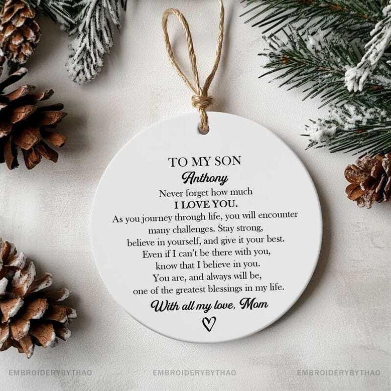 Thoughtful Mother Son Ornament - Christmas Gift From Mom & Dad, Personalized Tree DéCor Keepsake