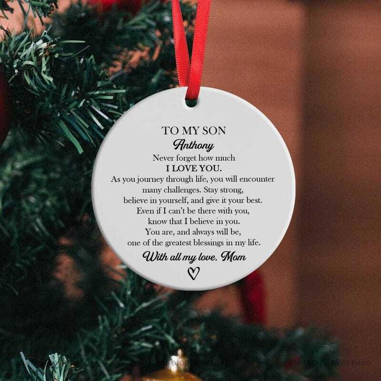 Thoughtful Mother Son Ornament - Christmas Gift From Mom & Dad, Personalized Tree DéCor Keepsake