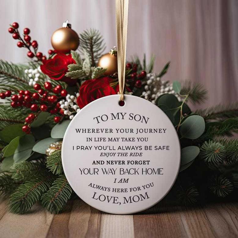 Heartfelt Mother Son Ornament Gift - Personalized Christmas Decoration For Sons