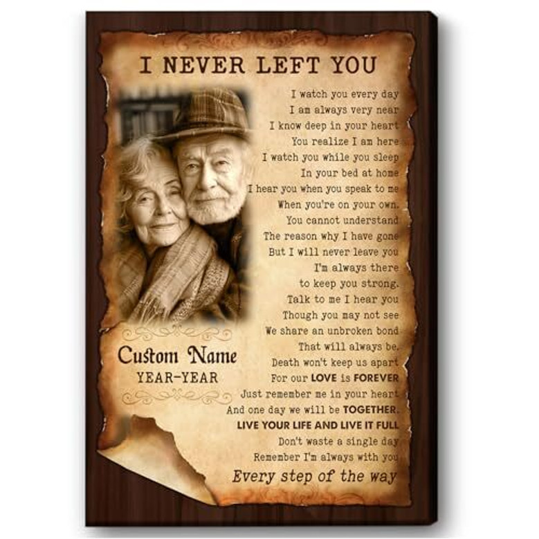 In loving memory canvas for Dad, custom name and dates, elegant portrait wall art, thoughtful Christmas sympathy gift In loving memory canvas for Dad, custom name and dates, elegant portrait wall art, thoughtful Christmas sympathy gift