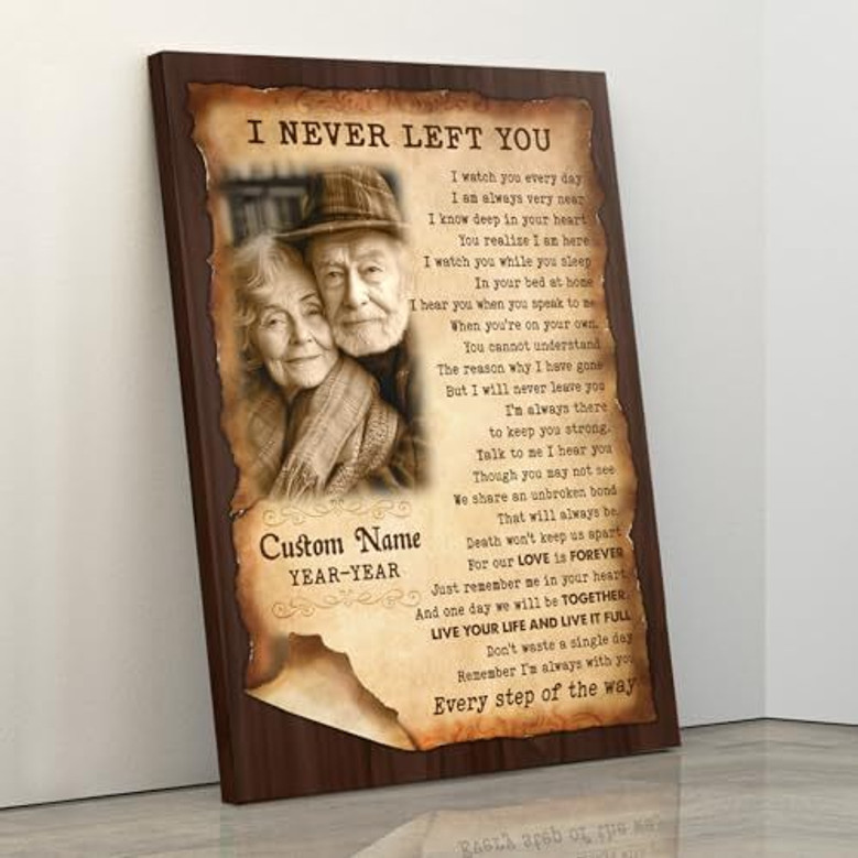 Remembrance canvas for Dad, personalized with name, dates, and message, meaningful Christmas keepsake for memorial decor Remembrance canvas for Dad, personalized with name, dates, and message, meaningful Christmas keepsake for memorial decor