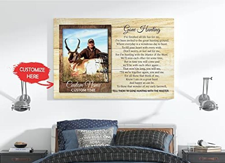 Personalized Hunting Memorial Canvas For Dad Loss - Touching Tribute For Father, Husband, Brother - Sentimental Wall Art