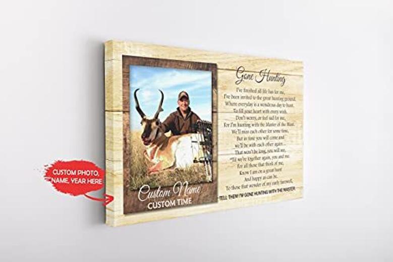 Personalized Hunting Memorial Canvas For Dad Loss - Touching Tribute For Father, Husband, Brother - Sentimental Wall Art