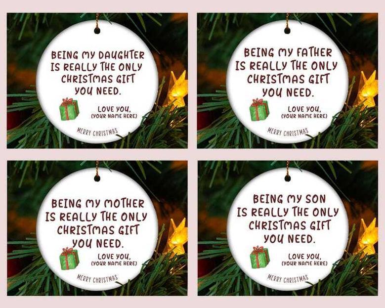 Humorous Mother Son Ornament - Personalized Holiday Decor Gift For Sons