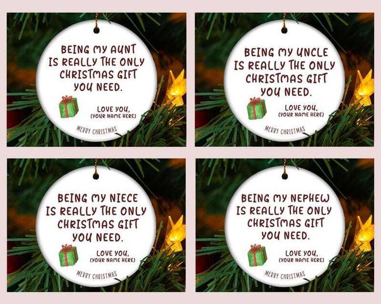 Humorous Mother Son Ornament - Personalized Holiday Decor Gift For Sons