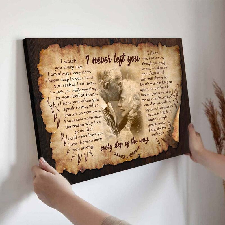 In memory of father canvas, rustic textured wall art with warm earth tones, thoughtful sympathy gift for hallway or entryway