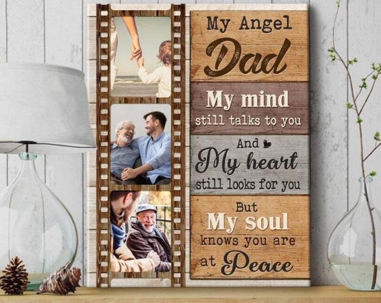 Personalized Memorial Canvas For Dad - Heartfelt Remembrance Bereavement Gift