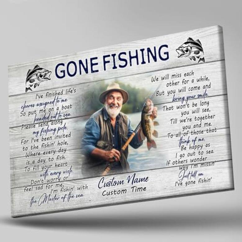 Fishing Bereavement Gift Canvas For Dad - Thoughtful Memorial Tribute For Father, Brother, Husband - Sympathy Wall Art