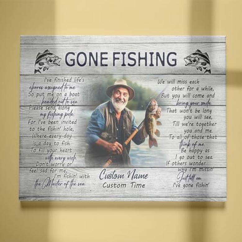 Fishing Bereavement Gift Canvas For Dad - Thoughtful Memorial Tribute For Father, Brother, Husband - Sympathy Wall Art