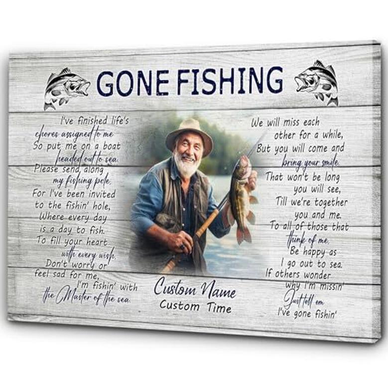 Fishing Bereavement Gift Canvas For Dad - Thoughtful Memorial Tribute For Father, Brother, Husband - Sympathy Wall Art