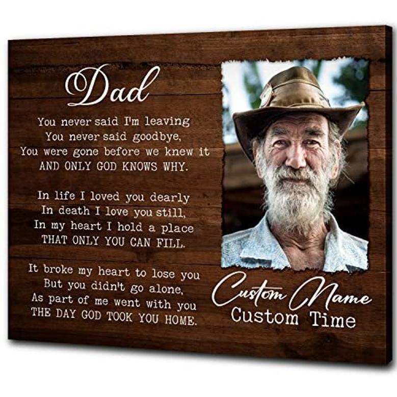 Heartfelt Memorial Canvas For Dad - Personalized Bereavement Gift