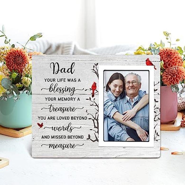 Heartfelt Memorial Canvas For Dad: Personalized Sympathy Gifts For Loss Of Father In Living Room Or Bedroom