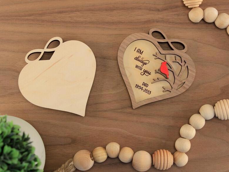 Personalized Memorial Christmas Ornament - Heartfelt Tribute For Dad And Mom, Remembrance Wooden Art For Family