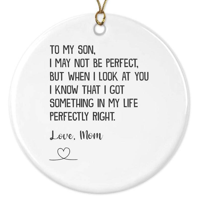 Heartfelt Mother Son Christmas Ornament For Tree - Personalized Decoration Gift From Mom For Kids