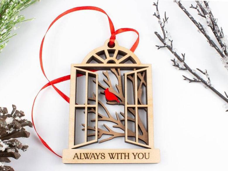 Thoughtful Memorial Tree Art: Personalized Cardinal Ornament For Christmas Dad & Mom Remembrance Gift