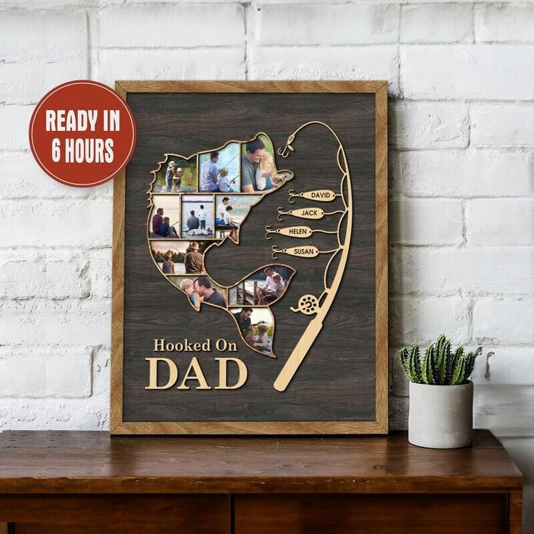 Thoughtful Fishing Canvas For Dad - Personalized Father’s Day Gift, Rustic Design, Perfect For Living Room Decor