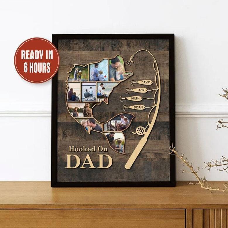 Thoughtful Fishing Canvas For Dad - Personalized Father’s Day Gift, Rustic Design, Perfect For Living Room Decor