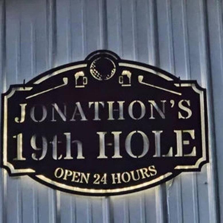 Touching Personalized Dad Golf Metal Sign 19th Hole Decor For Man Cave Or Bar