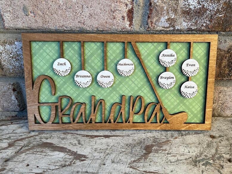 Thoughtful Personalized Dad Golf Sign - Perfect Gift For Grandpa