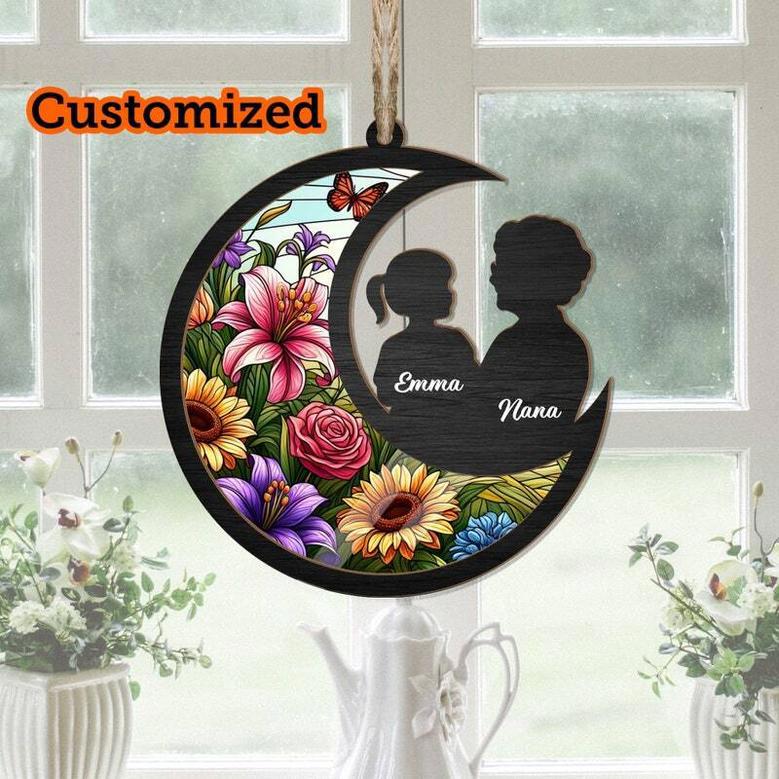 Thoughtful Grandson Suncatcher Mother's Day Gift - Personalized Wall Art From Kids Names To Brighten Grandma's Space