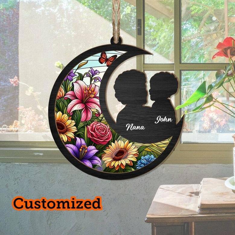 Thoughtful Grandson Suncatcher Mother's Day Gift - Personalized Wall Art From Kids Names To Brighten Grandma's Space