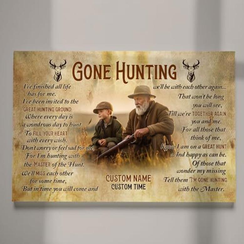 Heartfelt Hunting Memorial Canvas For Dad Remembrance - Customizable Sympathy Gift For Hunter Loss