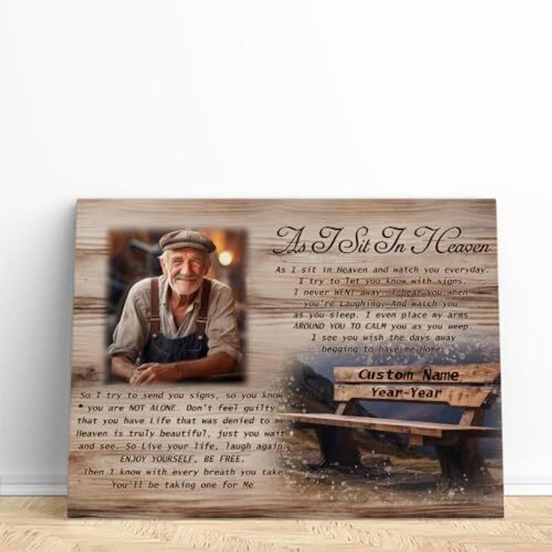 Heartfelt Personalized Memorial Canvas For Dad In Loving Memory - Remembrance Gifts For Family