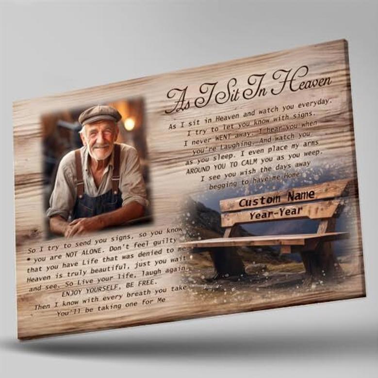 Heartfelt Personalized Memorial Canvas For Dad In Loving Memory - Remembrance Gifts For Family