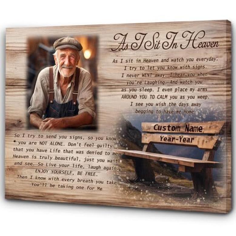 Heartfelt Personalized Memorial Canvas For Dad In Loving Memory - Remembrance Gifts For Family