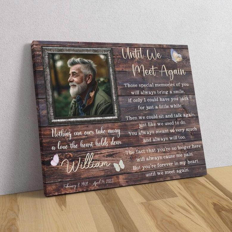 Personalized Memorial Canvas For Dad - Heartfelt Sympathy Tribute With Custom Photo - Father's Loss Condolence Gift