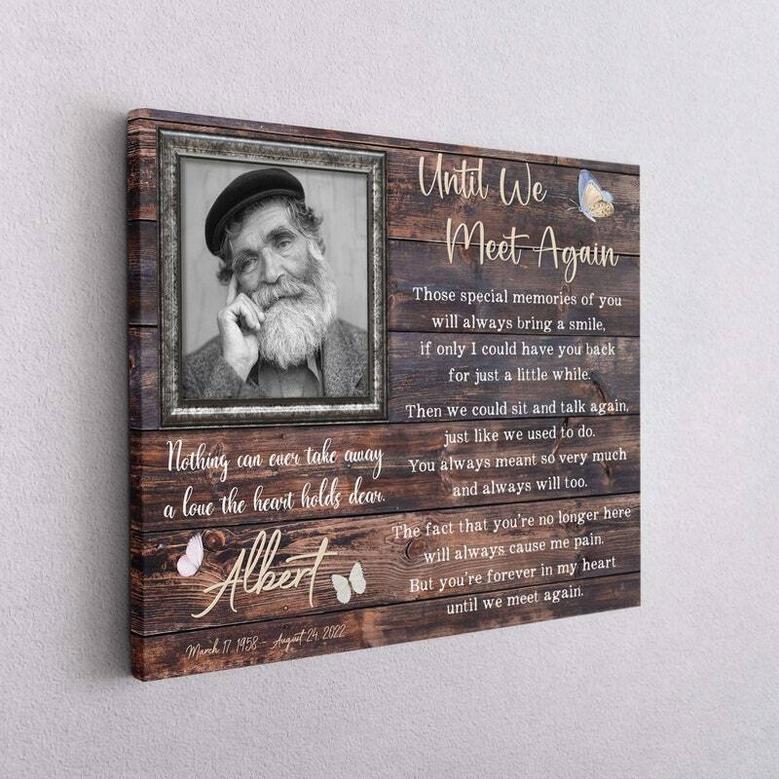 Personalized Memorial Canvas For Dad - Heartfelt Sympathy Tribute With Custom Photo - Father's Loss Condolence Gift