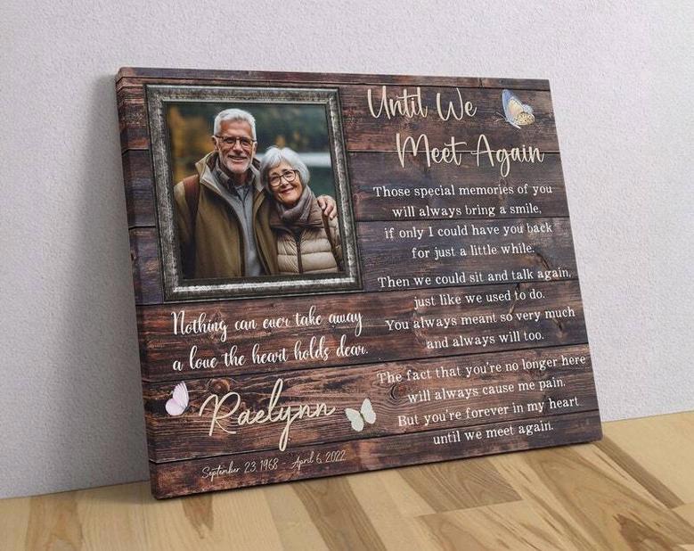 Personalized Memorial Canvas For Dad - Heartfelt Sympathy Tribute With Custom Photo - Father's Loss Condolence Gift