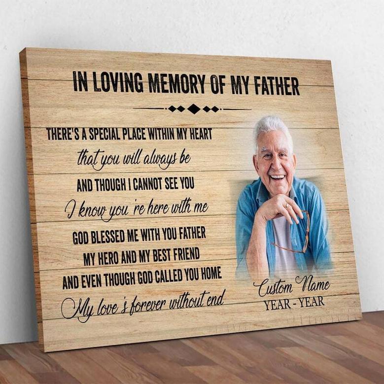 Heartfelt Memorial Canvas For Dad - Customizable In Loving Memory Print For Family Remembrance