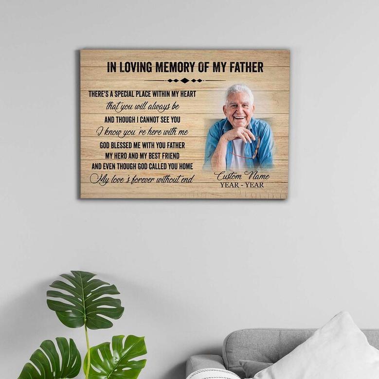 Heartfelt Memorial Canvas For Dad - Customizable In Loving Memory Print For Family Remembrance