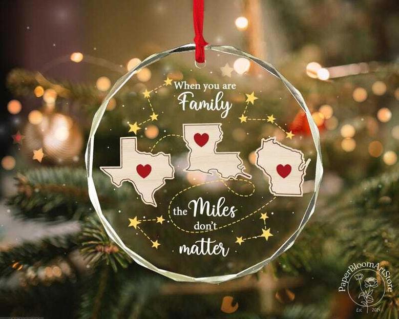 Thoughtful Long Distance Family Wooden Ornament - Christmas Gift For Loved Ones Far Away