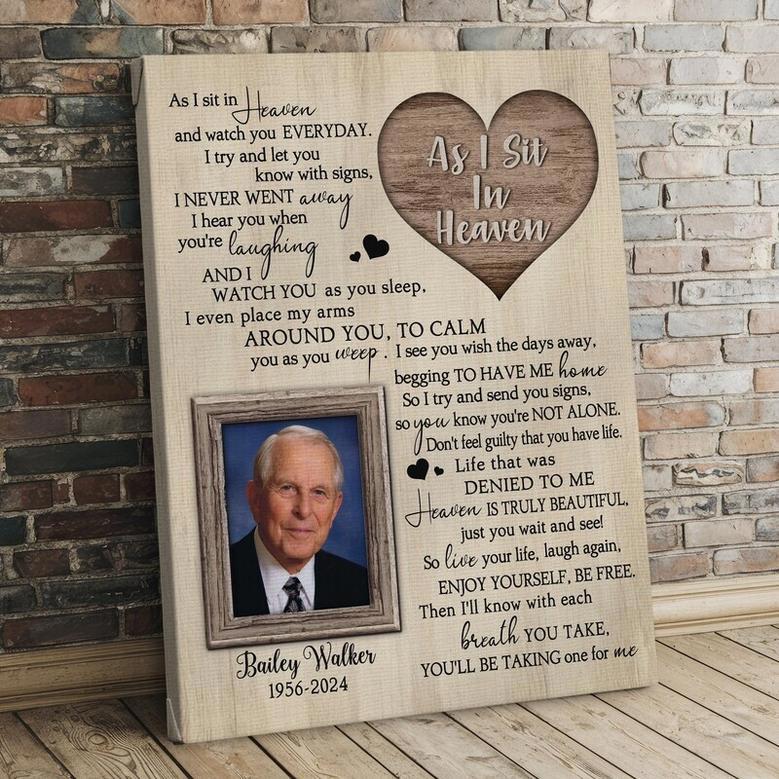 Personalized Memorial Canvas For Dad - Heartfelt Custom Photo And Quote Remembrance Wall Art