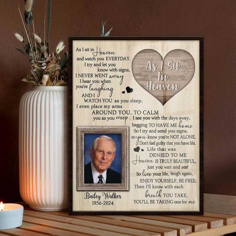 Personalized Memorial Canvas For Dad - Heartfelt Custom Photo And Quote Remembrance Wall Art