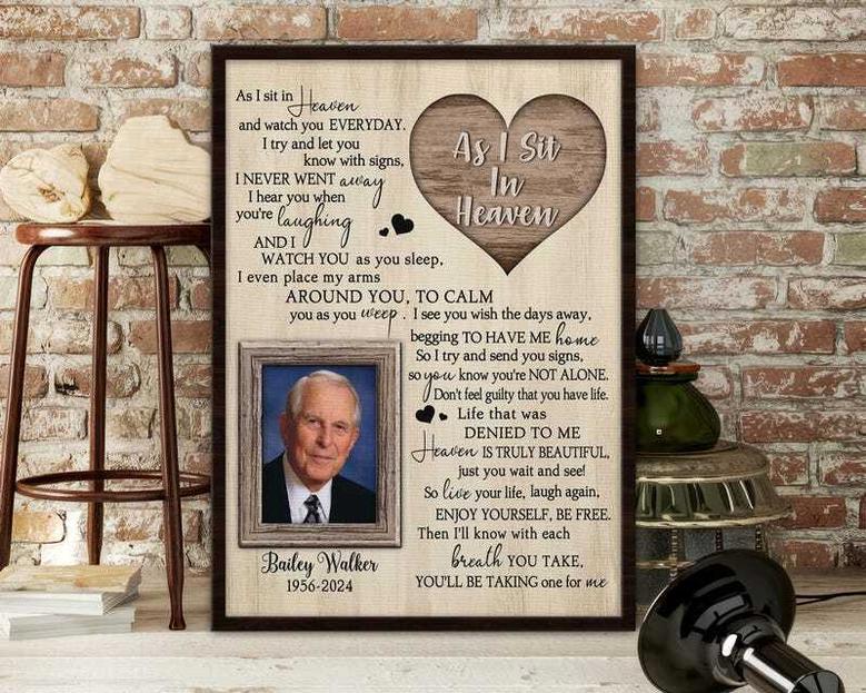 Personalized Memorial Canvas For Dad - Heartfelt Custom Photo And Quote Remembrance Wall Art