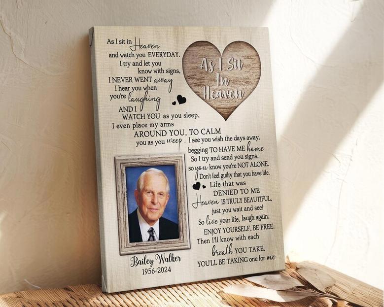 Personalized Memorial Canvas For Dad - Heartfelt Custom Photo And Quote Remembrance Wall Art