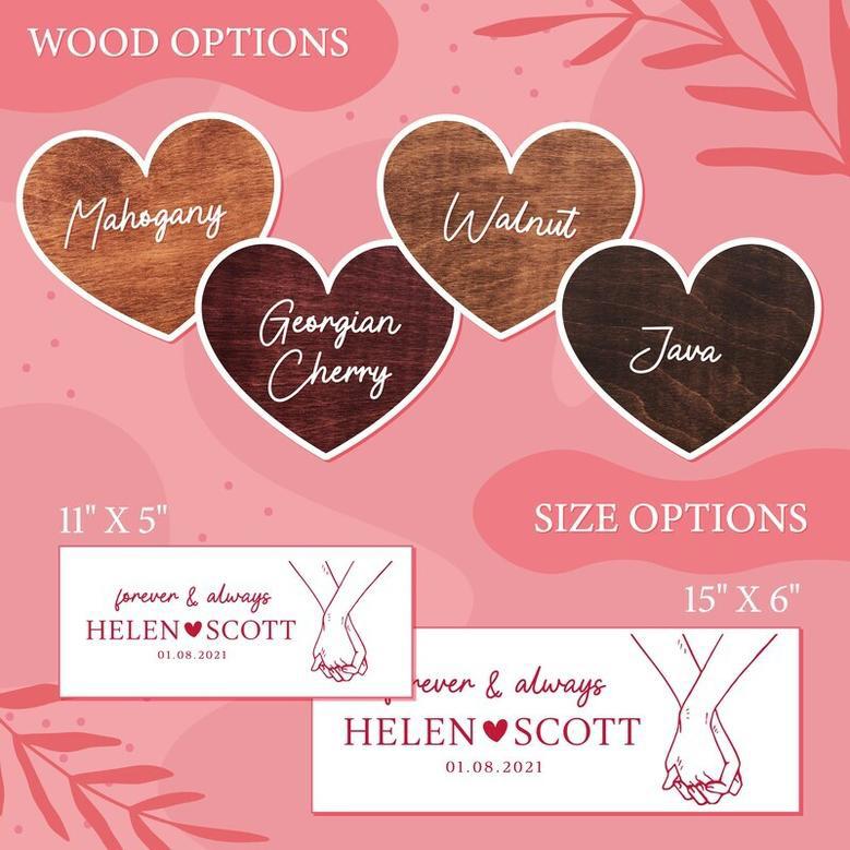 Thoughtful Anniversary Wood Sign For Couples - Customizable Names & Heart Design, Perfect Gift For Girlfriend Or Boyfriend