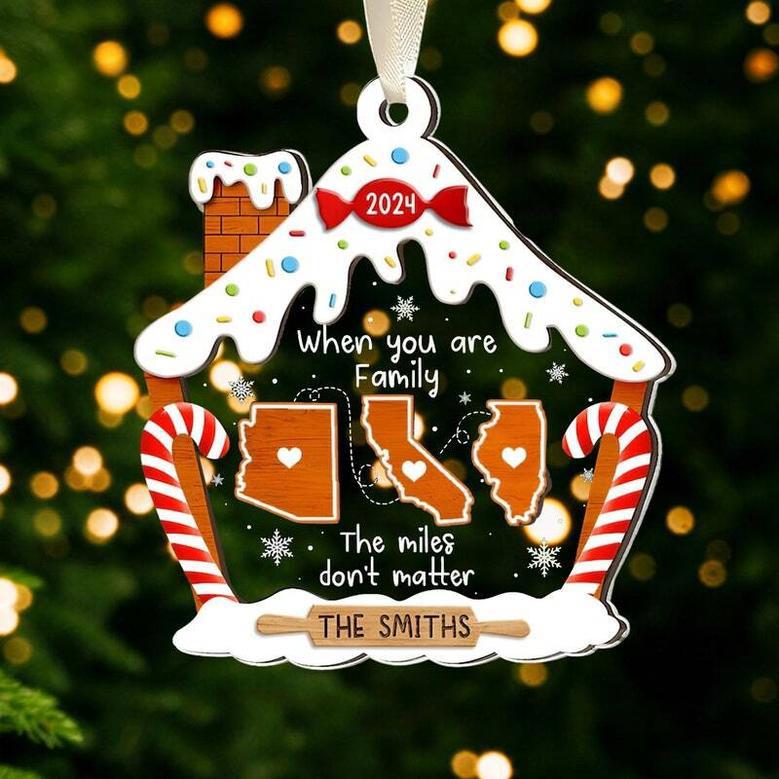 Custom Long Distance Family Ornament For Christmas - Thoughtful Keepsake