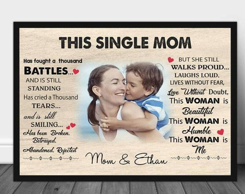 Thoughtful Single Mom Canvas Art - Personalized Wall DéCor Perfect For Mothers Day Gifts From Son