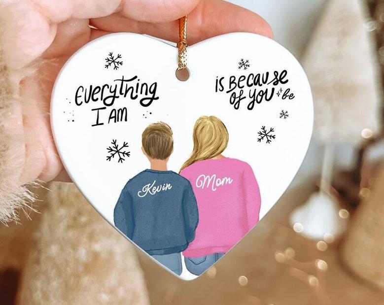 Heartfelt Mother And Son Wall Art Ornament For Mother's Day Gift 2024 - Personalized Ceramic For Mom