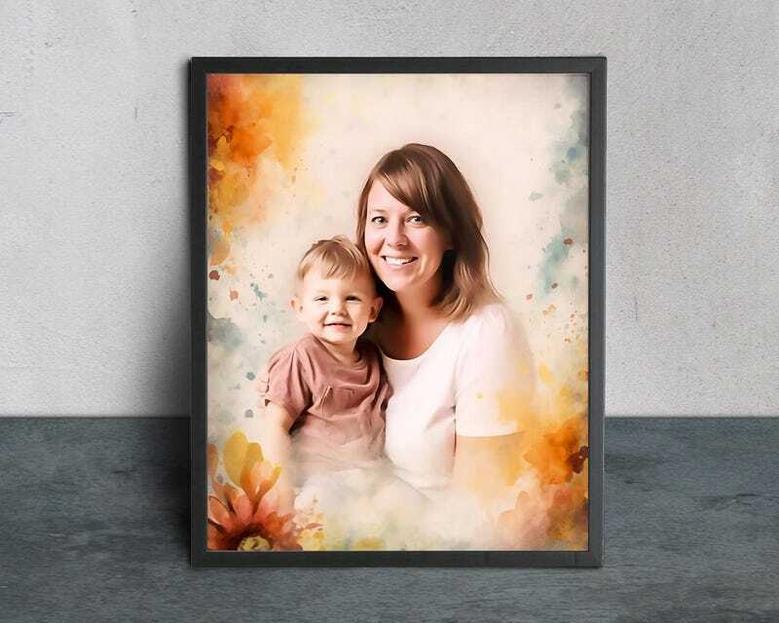 Thoughtful Single Mom Wall Art Canvas For Mother's Day - Custom Photo Print For Living Room Decor